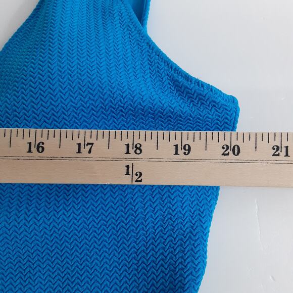 Seafolly Australia Deep V Neck One Piece Swimsuit Blue Backless Womens 10 NWT - Picture 13 of 15